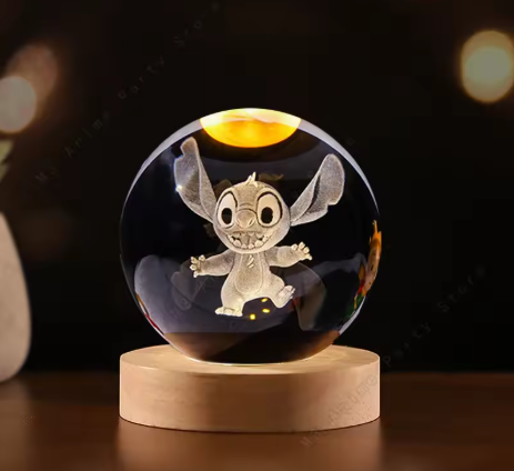 💫 Lámpara 3D de Cristal de Stitch – ¡Un Brillo Mágico en tus Noches!