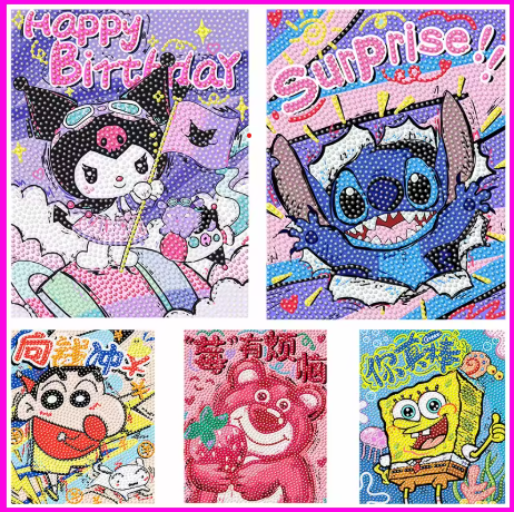 Pegatinas de Diamantes de Stitch y Kuromi DIY